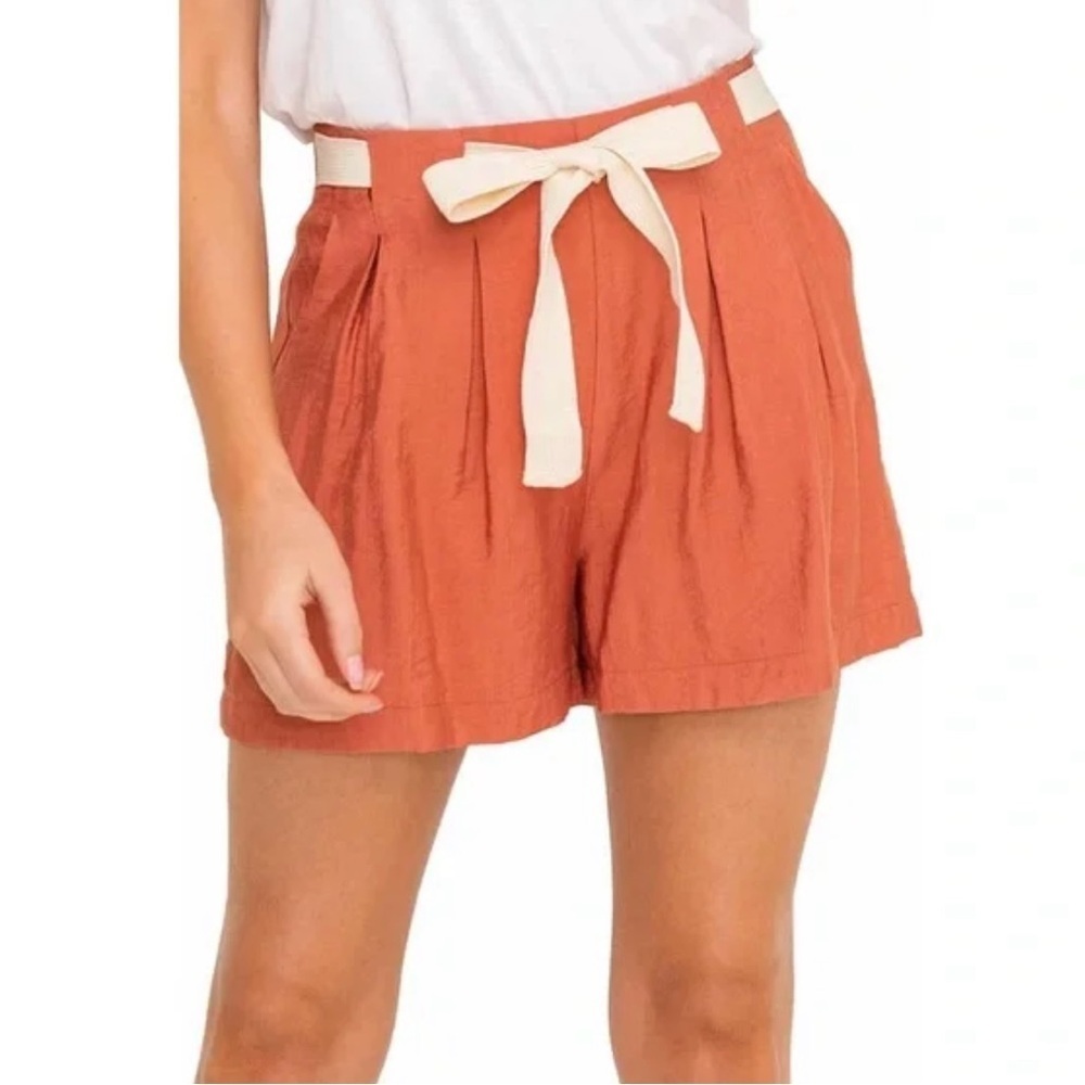 Jodifl Brick Orange colored shorts with tie NWT